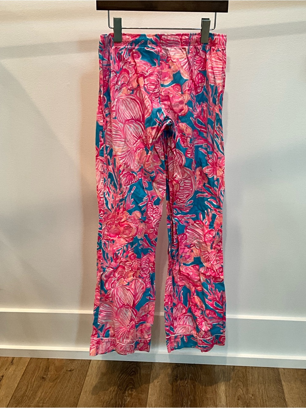 Lilly Pulitzer Pink & Teal Floral Print Pants